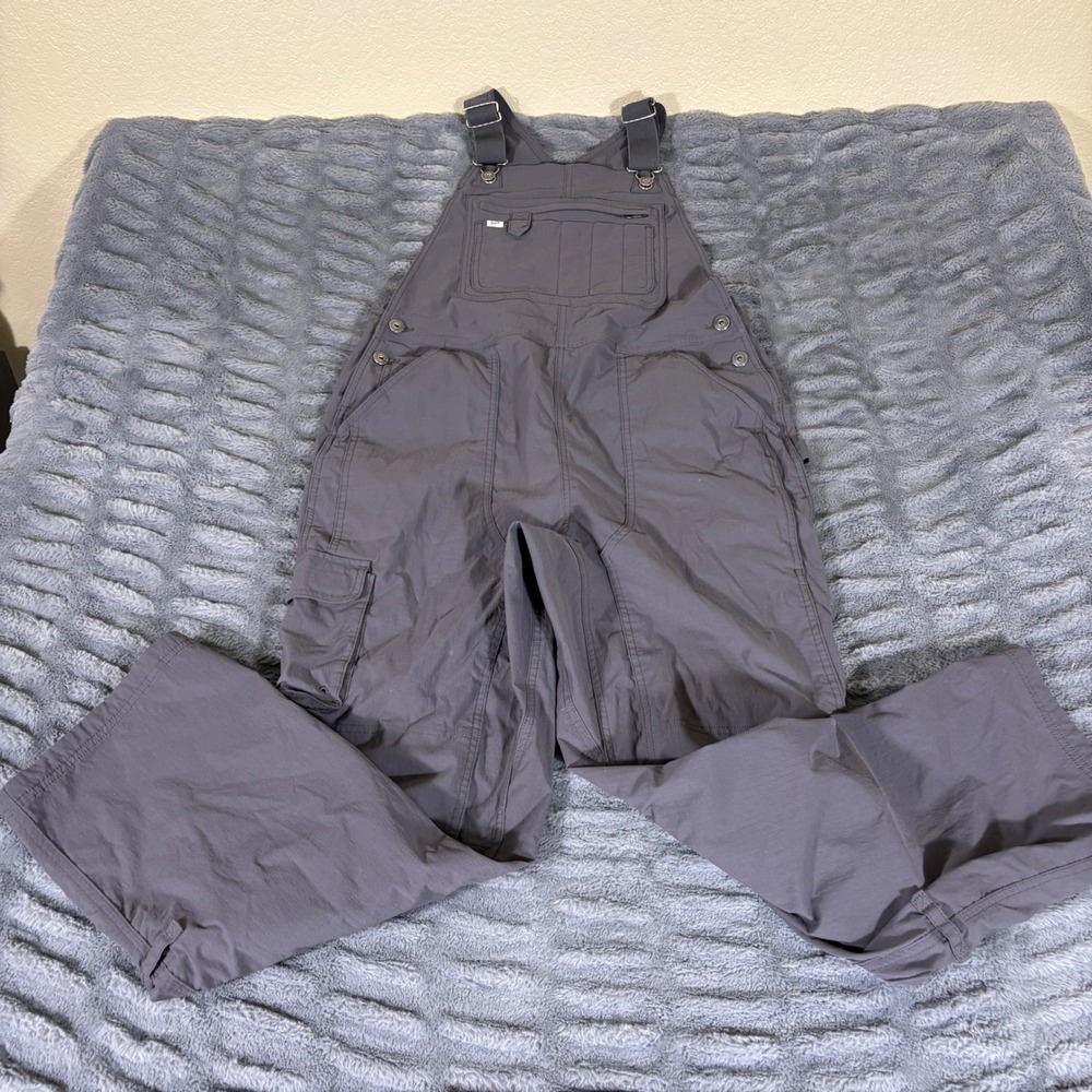 Duluth Trading Co Heirloom Gardening Overalls Gray Ripstop Nylon Spandex M x 31